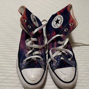 Converse Kids High-Top Sneakers in Purple and Orange Tie-Dye